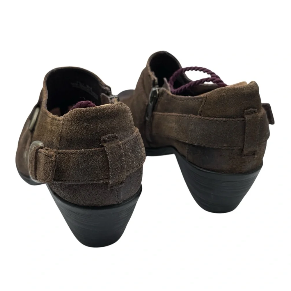 Born Women’s Dark Brown Suede Buckled Loafers - Size 7.5